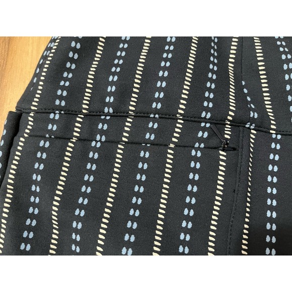 Betabrand XL Long Yoga Dress Pant Blue Geometric Pattern Straight Leg Zip Pocket - Picture 6 of 9